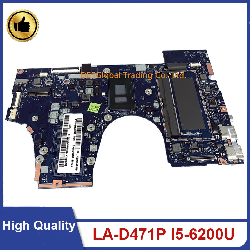 For Lenovo YOGA 710-15ISK 710-15IKB BIUY2_Y3 LA-D471P Laptop Motherboard i5-6200U CPU 5B20L47349 DDR4 SR2EY Mainboard 100% Test
For Lenovo YOGA 710-15ISK 710-15IKB BIUY2_Y3 LA-D471P Laptop Motherboard i5-6200U CPU 5B20L47349 DDR4 SR2EY Mainboard 100% Test