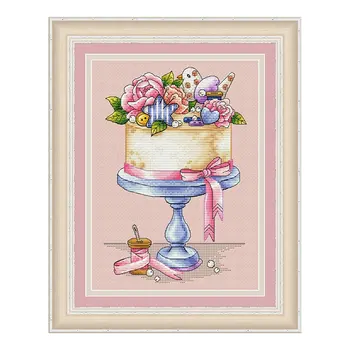 DIY 14ct Counted Cross Stitch Kits For Embroidery Needlework Cakes Pink Cloth Fabric
DIY 14ct Counted Cross Stitch Kits For Embroidery Needlework Cakes Pink Cloth Fabric