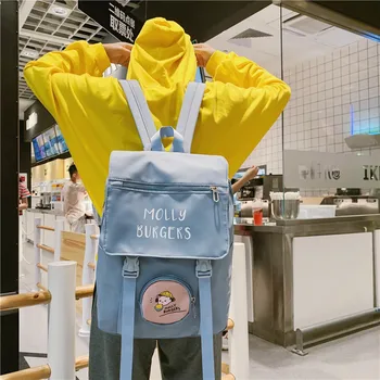 Schoolbag Female Student Cartoon Korean High School College Large Capacity Travel Backpack Shoulder Bag for Teenage Girls 
Schoolbag Female Student Cartoon Korean High School College Large Capacity Travel Backpack Shoulder Bag for Teenage Girls