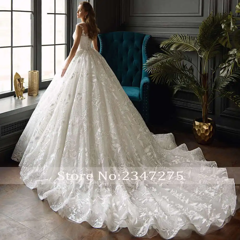 Elegant-Scoop-Neck-Lace-Princess-Wedding-Dresses-2020-Luxury-Appliques-Beaded-Court-Train-Vintage-A-Line (1)