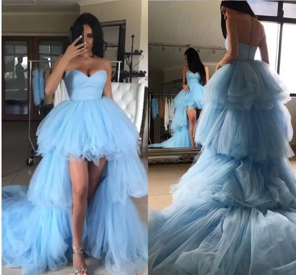 High Low Prom Dresses 2020 Sweetheart Ruffles Light Blue Asymmetrical Celebrity Party Dresses Graduation Evening Gowns
High Low Prom Dresses 2020 Sweetheart Ruffles Light Blue Asymmetrical Celebrity Party Dresses Graduation Evening Gowns