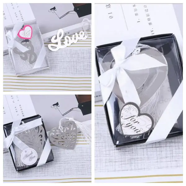 

(40 Pieces/lot) Wedding souvenirs gifts of Love bookmark in elegant gift box with Love heart decoration Party Favors