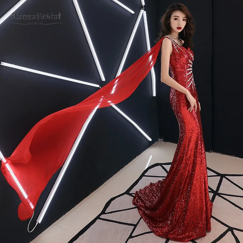 Red Sequins Evening Dresses 2020 One Shoulder Sexy Sweetheart Formal Mermaid Prom Dress Robe de soiree Turkish Party Gowns
Red Sequins Evening Dresses 2020 One Shoulder Sexy Sweetheart Formal Mermaid Prom Dress Robe de soiree Turkish Party Gowns