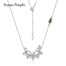 s925 Sterling Silver Snowflake Necklace Pendant Enamel Christmas Tree For Young Fashion Girl Fine Choker Festival Jewelry Gift 
s925 Sterling Silver Snowflake Necklace Pendant Enamel Christmas Tree For Young Fashion Girl Fine Choker Festival Jewelry Gift