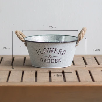 Tin Fower Pot Retro Distressed Iron Flower Bucket With Hemp Rope Handle Water-saving And Drought-resistant
Tin Fower Pot Retro Distressed Iron Flower Bucket With Hemp Rope Handle Water-saving And Drought-resistant
