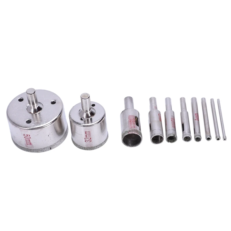 10Pcs Diamond Hole Saw 3-50mm Drill Bit Saw Set Tile Ceramic Marble Glass Cutter
10Pcs Diamond Hole Saw 3-50mm Drill Bit Saw Set Tile Ceramic Marble Glass Cutter
