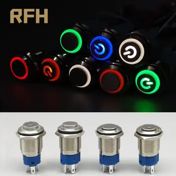 16mm Metal Push Button Switch High Head Ring Lamp Power Symbol Button Waterproof LED Light Self-Lock Self-Reset Button 1NO1NC
16mm Metal Push Button Switch High Head Ring Lamp Power Symbol Button Waterproof LED Light Self-Lock Self-Reset Button 1NO1NC