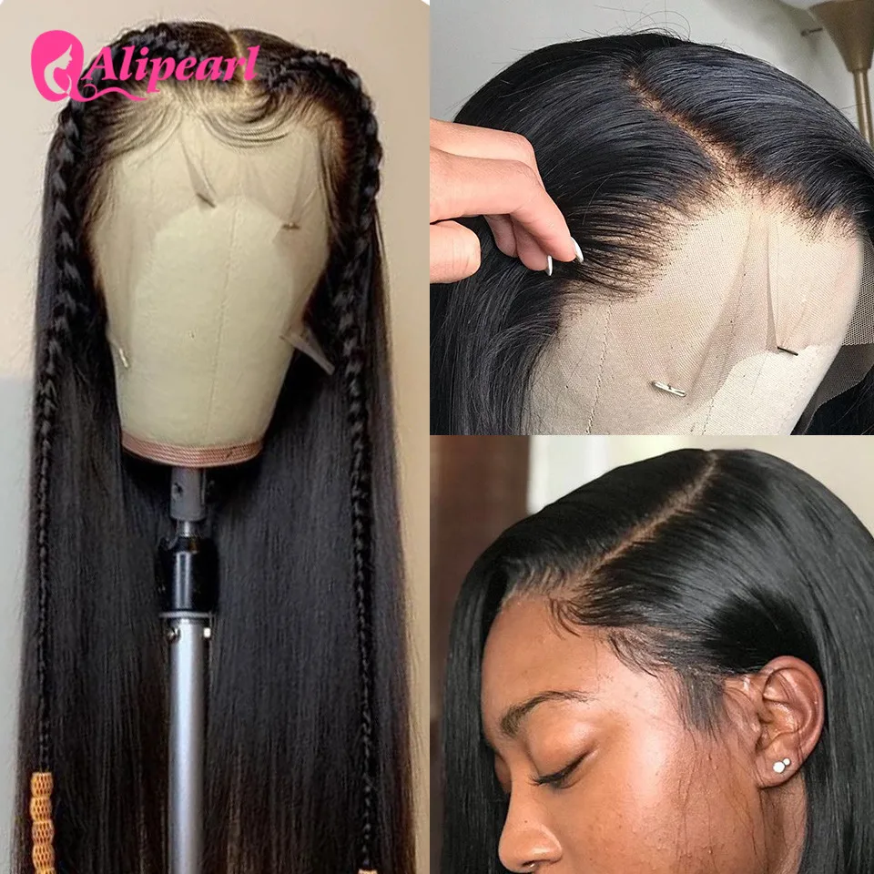 Алиперл волос 13х4 кружева фронта человеческих парики для черных женщин