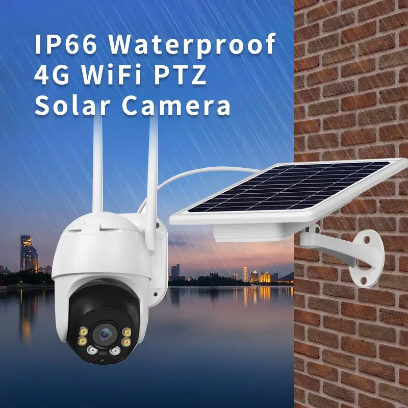 New Version full Color IR vision 8W Solar power 4g wifi IP PTZ Cameras Human motion detection outdoor solar camera | Безопасность и