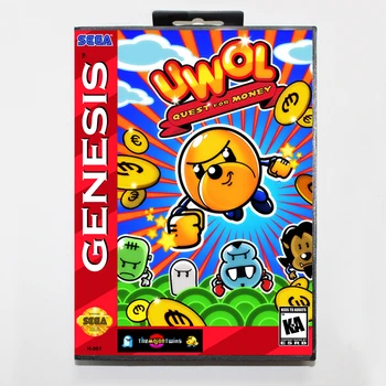 UWOL Quest For Money 16bit MD Game Card For Sega Mega Drive/ Genesis with Retail Box
UWOL Quest For Money 16bit MD Game Card For Sega Mega Drive/ Genesis with Retail Box