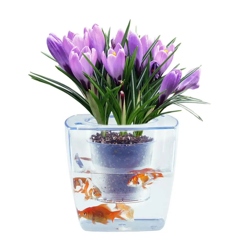 2 in 1 Transparent Automatic Water Absorption Flower Pot Hydroponic Breathable Fish Tank
2 in 1 Transparent Automatic Water Absorption Flower Pot Hydroponic Breathable Fish Tank