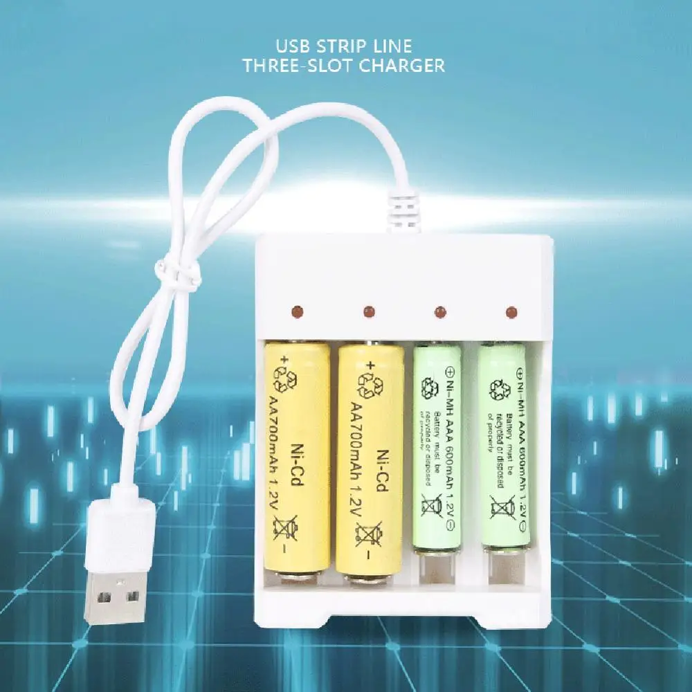 

USB 2/3/4 Slots Fast Charging Battery Charger Short Circuit Protection AAA and AA Rechargeable Battery Station High Quality