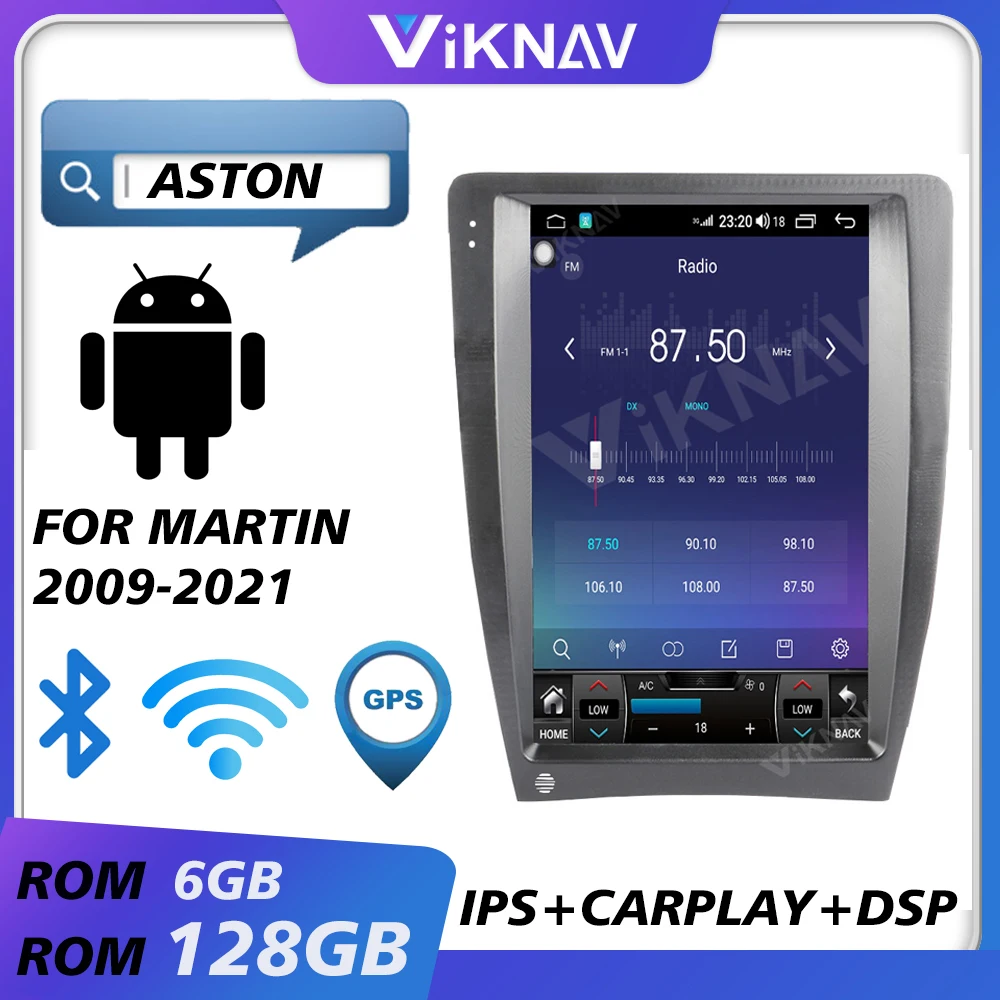 

car gps navigation multimedia player for Aston Martin 2009-2021 android car radio auto audio tape recorder head unit autoradio