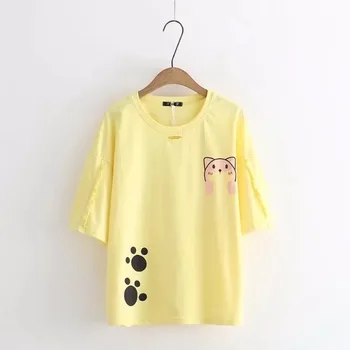 2020 summer wear short sleeves printed women's wear students' loose fitting body repair and regular bottoming shirt T-Shirts 
2020 summer wear short sleeves printed women's wear students' loose fitting body repair and regular bottoming shirt T-Shirts