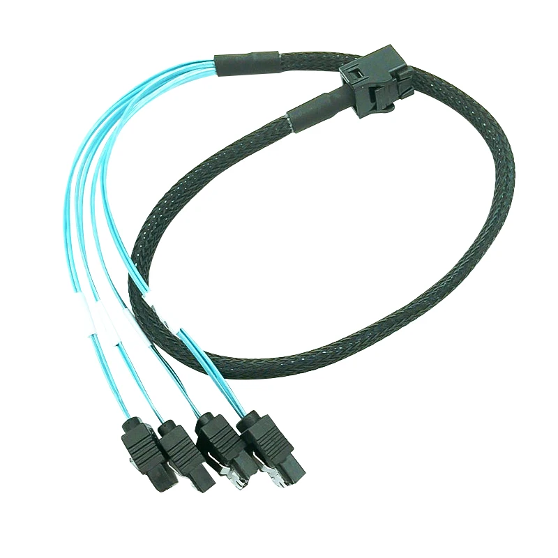 Internal HD mini-SAS SFF-8643 to 4 x SATA Forward Breakout Cable,SFF-8643 for Controller, 4 SATA Connect to Hard Drive
Internal HD mini-SAS SFF-8643 to 4 x SATA Forward Breakout Cable,SFF-8643 for Controller, 4 SATA Connect to Hard Drive