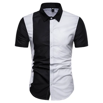 Summer Men's Short Sleeve Shirt S-2XL, Black and White Stitching Shirt ,male Fashion Casual Shirts
Summer Men's Short Sleeve Shirt S-2XL, Black and White Stitching Shirt ,male Fashion Casual Shirts