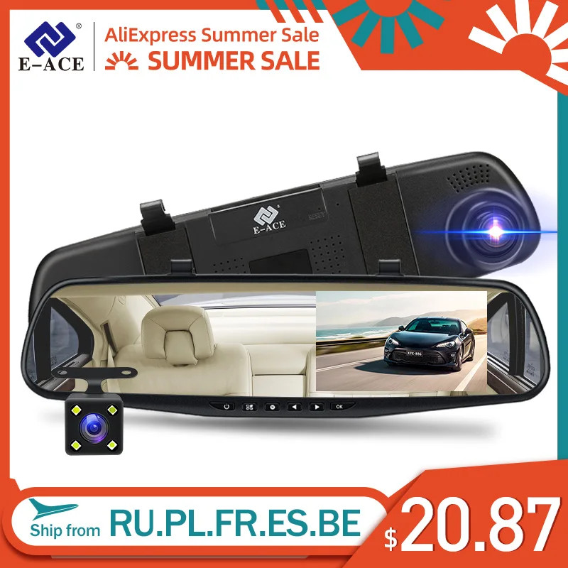 E-ACE A33 Mirror Dvr 4.3 Inch Dashcam FHD 1080P Automatic Camera Auto Registrar with Rear View Camera Video Recorder Car Dvrs
E-ACE A33 Mirror Dvr 4.3 Inch Dashcam FHD 1080P Automatic Camera Auto Registrar with Rear View Camera Video Recorder Car Dvrs