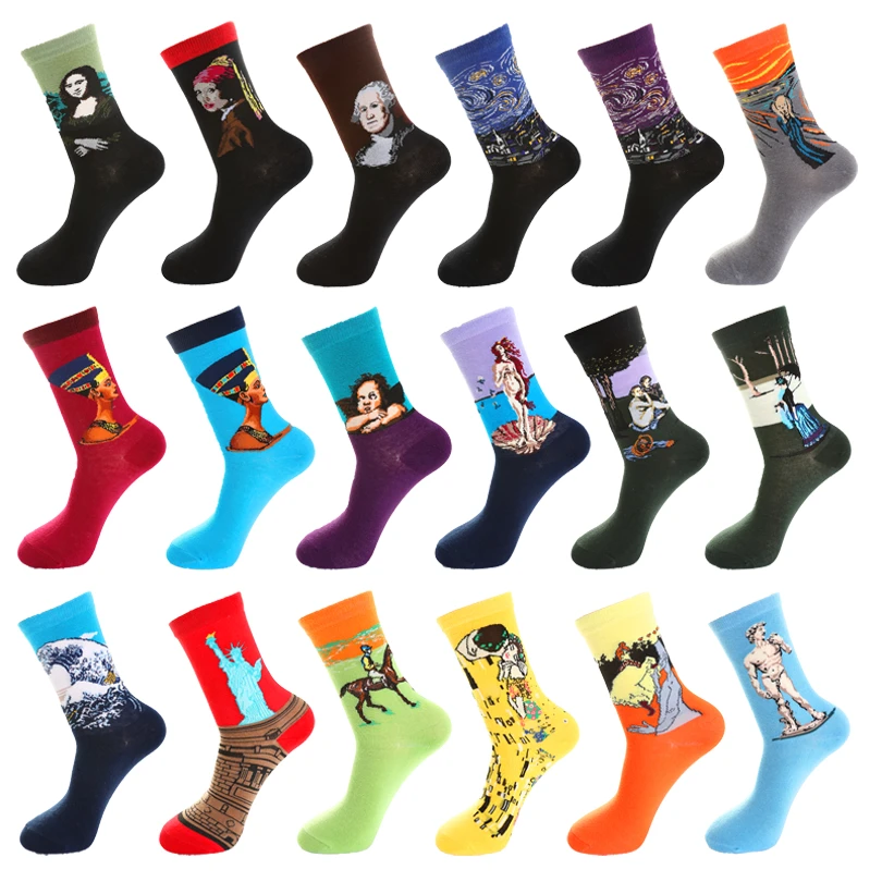 Hot Sale Classic Funny Autumn Winter Van Gogh Mona Lisa Mural World Famous Painting Socks Retro Women Personality Art Oil Socks
Hot Sale Classic Funny Autumn Winter Van Gogh Mona Lisa Mural World Famous Painting Socks Retro Women Personality Art Oil Socks