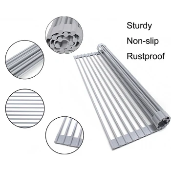 Kitchen Sink Storage Draining Dying Dish Vegetable Stainless Steel Silicone Folding Draining Racks Over Sink N
Kitchen Sink Storage Draining Dying Dish Vegetable Stainless Steel Silicone Folding Draining Racks Over Sink N
