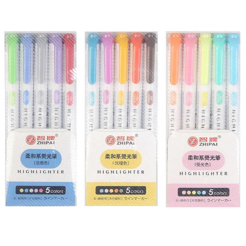 5Colors/box Midliner Highlighter Pen Fluorescent Markers Double Headed Highlighters Art Marker Art Supply Japanese Stationery
5Colors/box Midliner Highlighter Pen Fluorescent Markers Double Headed Highlighters Art Marker Art Supply Japanese Stationery