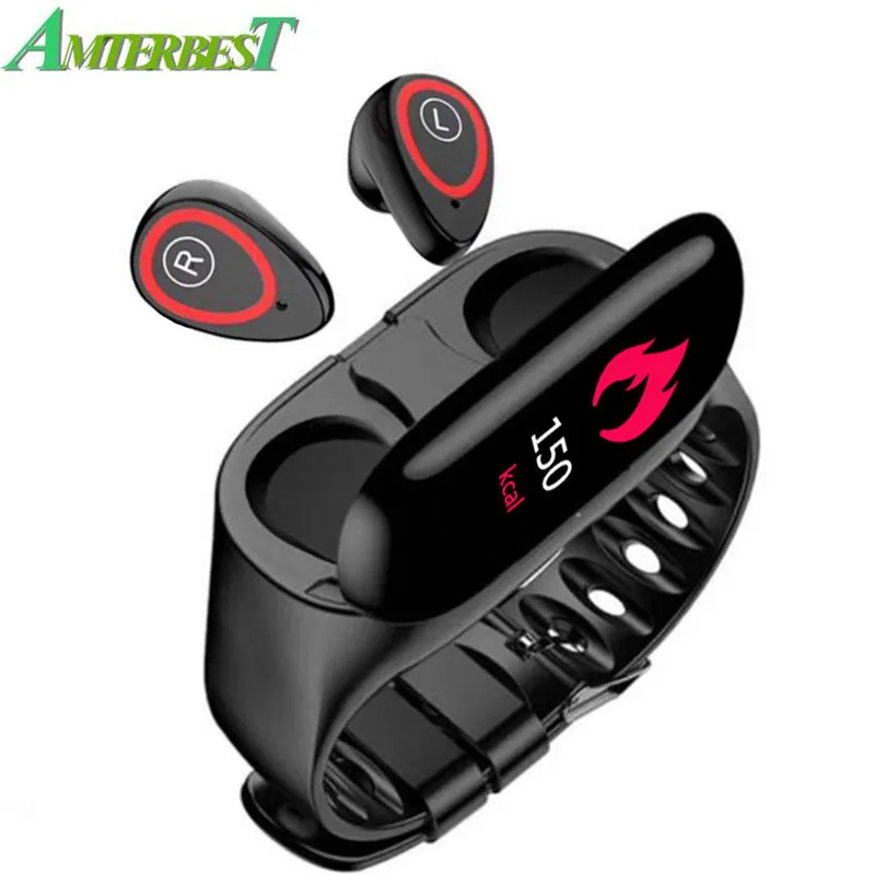 AMTERBEST Smart Fitness Bracelet with Bluetooth Earphone Pedometer Hate Rate Blood Pressure Monitor Heath Bracelet for Women Men
AMTERBEST Smart Fitness Bracelet with Bluetooth Earphone Pedometer Hate Rate Blood Pressure Monitor Heath Bracelet for Women Men