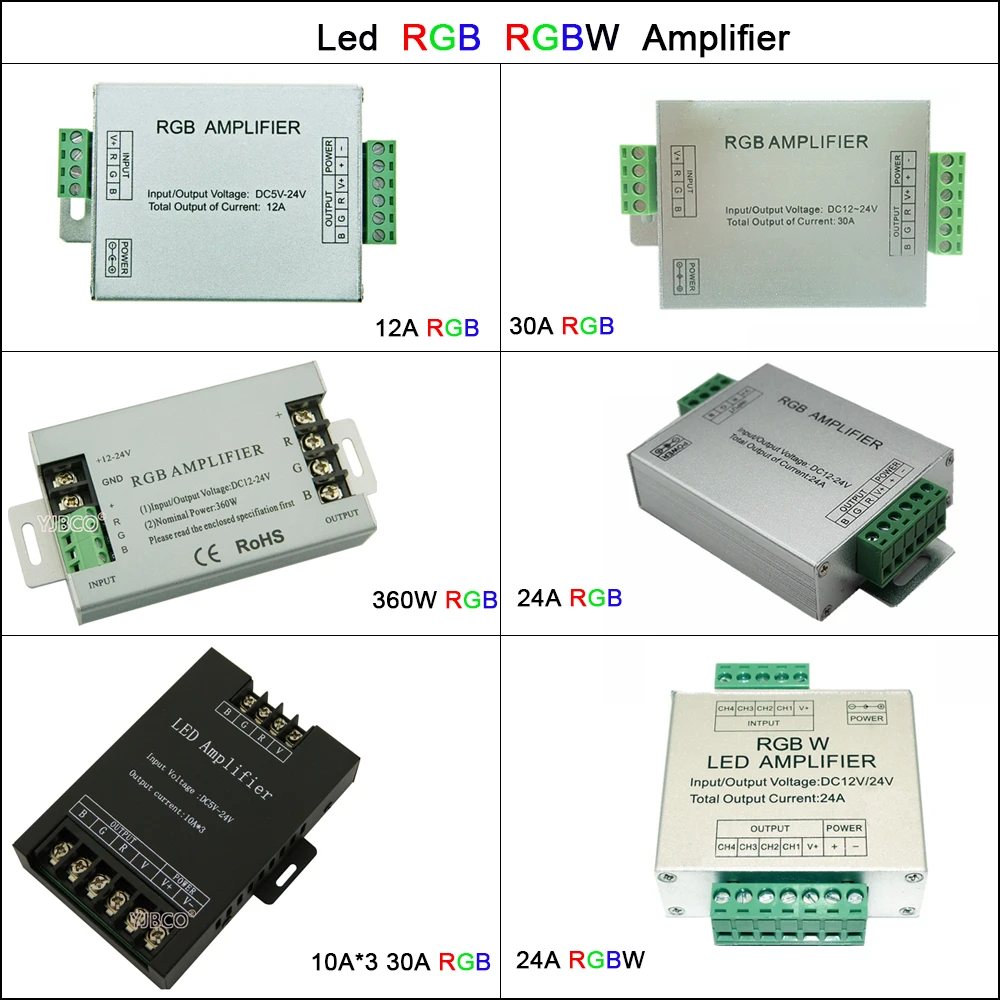 DC5V 12V 24V Led RGB RGBW Amplifier 12A 24A 30A 3CH 4CH Led Controller for 5050 3528 Led Strip Light Tape Power Repeater Console
DC5V 12V 24V Led RGB RGBW Amplifier 12A 24A 30A 3CH 4CH Led Controller for 5050 3528 Led Strip Light Tape Power Repeater Console
