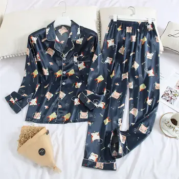 Men thin ice pajama, long sleeve + pantsuit pajama, spring and autumn casual print lapel home wear
Men thin ice pajama, long sleeve + pantsuit pajama, spring and autumn casual print lapel home wear