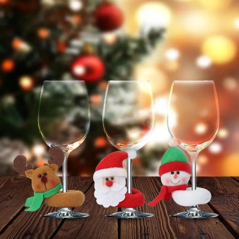 Christmas Wine Glass Decor Set Santa Claus Snowman Bottle Cover Clothes Kitchen Decoration for New Year Xmas Dinner Party
Christmas Wine Glass Decor Set Santa Claus Snowman Bottle Cover Clothes Kitchen Decoration for New Year Xmas Dinner Party