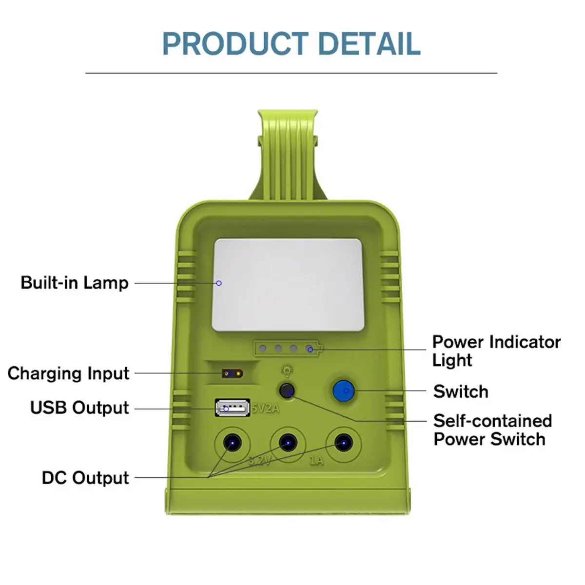 Portable Solar Generator with Rechargeable Lithium Battery and Built-in 2 Levels Brightness LED 7 Portable Solar Generator with Rechargeable Lithium Battery and Built-in 2 Levels Brightness LED 7