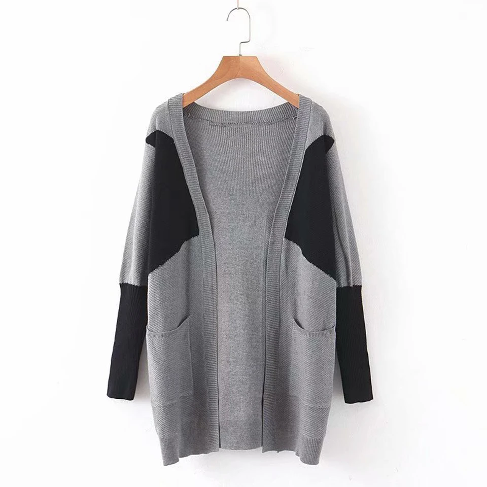 2019 Women Autumn Winter Open Stitch Sweaters Long Sleeve Pockets Patchwork Female Cardigans Fashion Loose Sweater Clothes
2019 Women Autumn Winter Open Stitch Sweaters Long Sleeve Pockets Patchwork Female Cardigans Fashion Loose Sweater Clothes