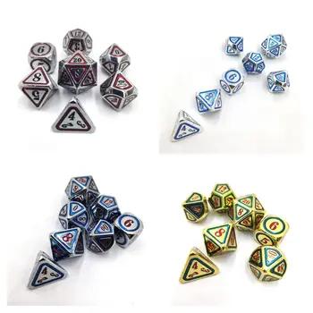 New Metal Dice 7pcs/set RPG Dice D&D Board Game Toy D4 D6 D8 D10 D12 D20 Magic Props Polyhedral Dice
New Metal Dice 7pcs/set RPG Dice D&D Board Game Toy D4 D6 D8 D10 D12 D20 Magic Props Polyhedral Dice