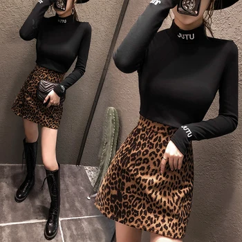 2019 New Style Lettered Half-Turtle-Neck Base Shirt Retro Hong Kong Style Underwear Long-sleeved T-shirt Women's 7901 
2019 New Style Lettered Half-Turtle-Neck Base Shirt Retro Hong Kong Style Underwear Long-sleeved T-shirt Women's 7901