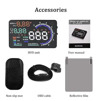 Hot Selling A8 5.5 Inch HUD OBD2 Head-Up Display For Car Digital Speedometer Windshield Projector Overspeed Alarm
Hot Selling A8 5.5 Inch HUD OBD2 Head-Up Display For Car Digital Speedometer Windshield Projector Overspeed Alarm