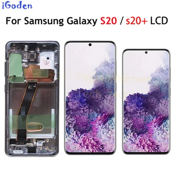 For Samsung Galaxy S20 Lcd G980 G980F G980F/DS with Frame Display Touch Screen Digitizer For Samsung s20 plus G985 G985F LCD