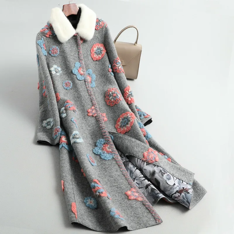 Real Fur Coat Women Sheep Shearing Winter Coat Women Mink Fur Collar Floral Long Jacket Women Clothes 2020 WPHYJR008 YY1152
Real Fur Coat Women Sheep Shearing Winter Coat Women Mink Fur Collar Floral Long Jacket Women Clothes 2020 WPHYJR008 YY1152