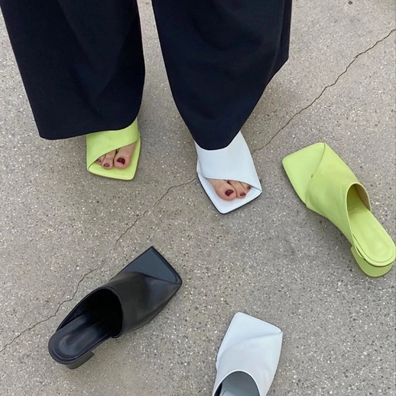 Open Square Toe Solid Fashion Mules Women Slip On Flip Flop Summer Sandals Green Chunky High Heels Female Pumps
Open Square Toe Solid Fashion Mules Women Slip On Flip Flop Summer Sandals Green Chunky High Heels Female Pumps