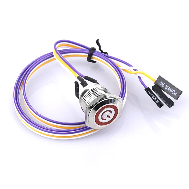 Computer switch 16mm metal power symbol button switch with light 5V mainboard 60cm line
Computer switch 16mm metal power symbol button switch with light 5V mainboard 60cm line