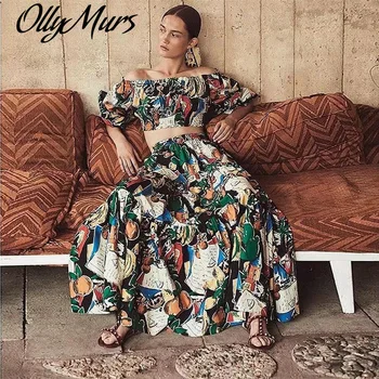 2020 New Autumn Runway Set Women Skirt Sets Bohemian Off Shoulder Cropped Tops And High Waist Maxi Skirt
2020 New Autumn Runway Set Women Skirt Sets Bohemian Off Shoulder Cropped Tops And High Waist Maxi Skirt