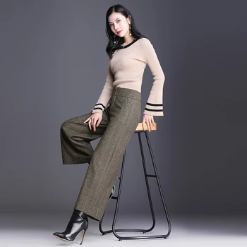 Plaid Wool Office Ankle Length Pants Women Trouser Straight Leg Autumn Winter Slim Ladies Vintage Female Workear A50
Plaid Wool Office Ankle Length Pants Women Trouser Straight Leg Autumn Winter Slim Ladies Vintage Female Workear A50