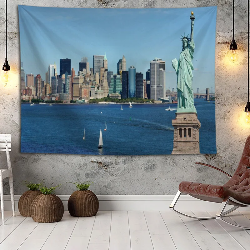 Hot Sale Custom New York Printed Tapestry Background Decorative Various Sizes Wall Hanging Decor | Дом и сад