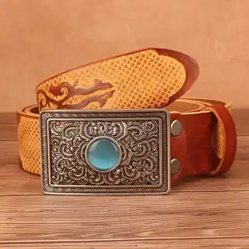 Men Genuine Leather Belts New Designer Belt Snap on Perforated Studded Vintage Embossed Solid Leather Jean Belt
Men Genuine Leather Belts New Designer Belt Snap on Perforated Studded Vintage Embossed Solid Leather Jean Belt