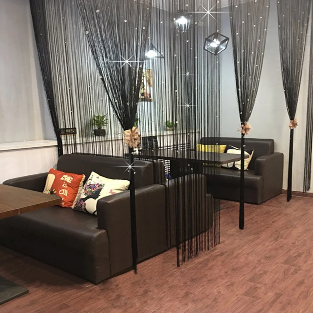 Black String Chain Curtain Shiny Tassel Line Curtains Window Door Divider Drape Living Room Decor Valance Home Decoration
Black String Chain Curtain Shiny Tassel Line Curtains Window Door Divider Drape Living Room Decor Valance Home Decoration