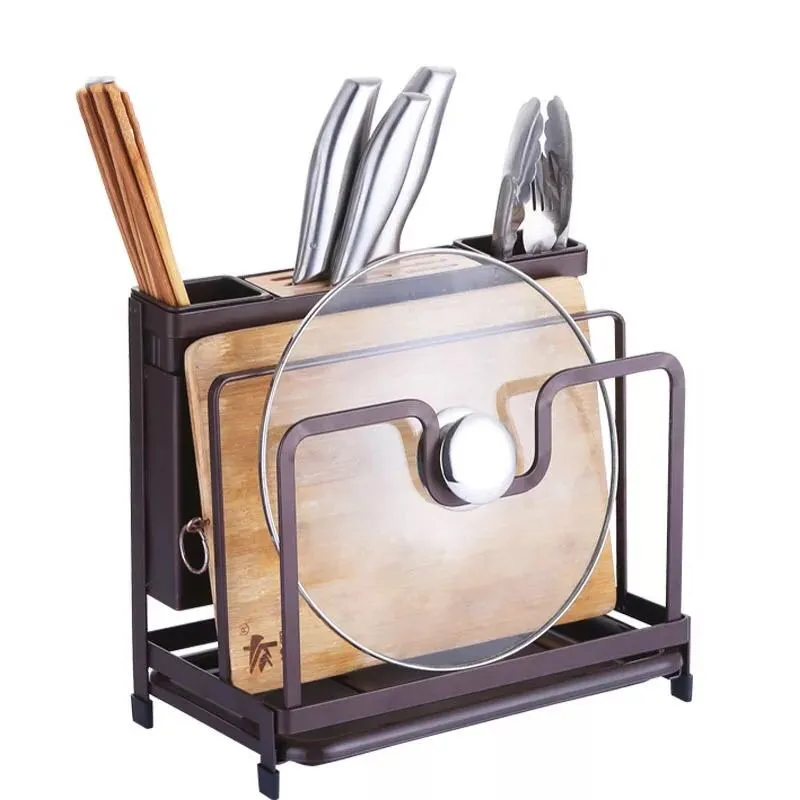 Kitchen Multifunctional Storage Rack with Drip Tray Cutting Board Frame Tableware Cutlery Rack Flatware Caddy Pot Cover Frame
Kitchen Multifunctional Storage Rack with Drip Tray Cutting Board Frame Tableware Cutlery Rack Flatware Caddy Pot Cover Frame