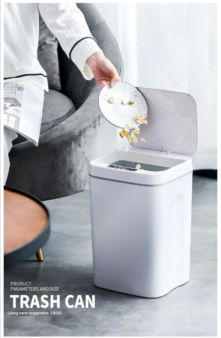 3 tryb domu inteligentny kosz na śmieci 3S czujnik automatyczny kosz na śmieci inteligentny czujnik elektryczny kosz na śmieci śmieci może do kuchni łazienka śmieci - Wianko - 8