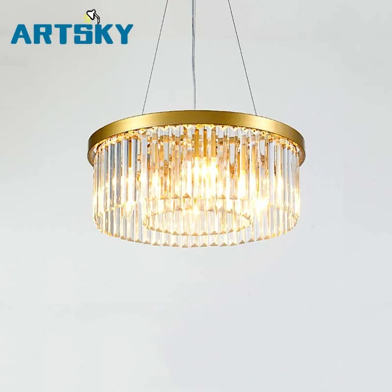 European Crystal Living Room Round Chandelier Creative Personality Hall of The Simple Atmospheric Restaurant
European Crystal Living Room Round Chandelier Creative Personality Hall of The Simple Atmospheric Restaurant