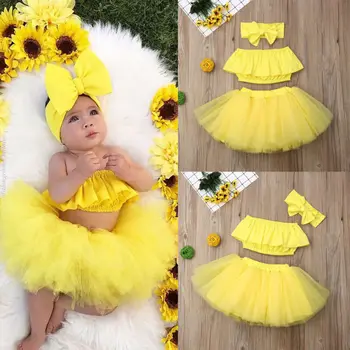 3Pcs Kids Baby Girl Off Shoulder Sleeveless Tops Ruffle Blouse Lace Tulle Skirts Headband Outfits Set
3Pcs Kids Baby Girl Off Shoulder Sleeveless Tops Ruffle Blouse Lace Tulle Skirts Headband Outfits Set