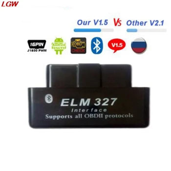 ELM327 V1.5 Bluetooth OBD2 OBDII Automotive Scanner Auto Code Reader Scan Tools ELM 327 Car Diagnostic Tools For Android Symbian
ELM327 V1.5 Bluetooth OBD2 OBDII Automotive Scanner Auto Code Reader Scan Tools ELM 327 Car Diagnostic Tools For Android Symbian