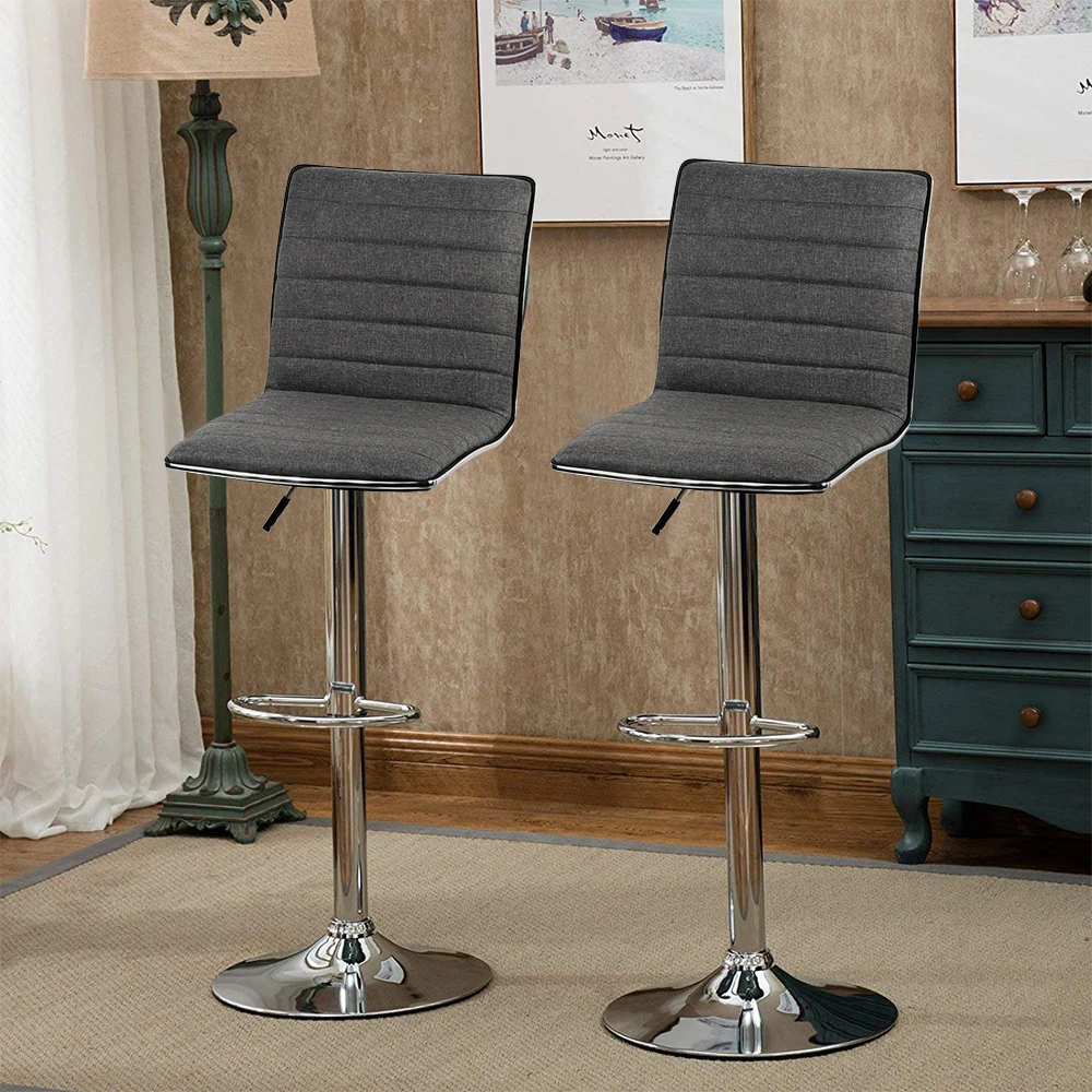 New 2Pcs/set Light Gray Striped Strip Bar Chairs Modern Fabric Adjustable Bar Stool Without Armrests Home Furniture HWC
New 2Pcs/set Light Gray Striped Strip Bar Chairs Modern Fabric Adjustable Bar Stool Without Armrests Home Furniture HWC
