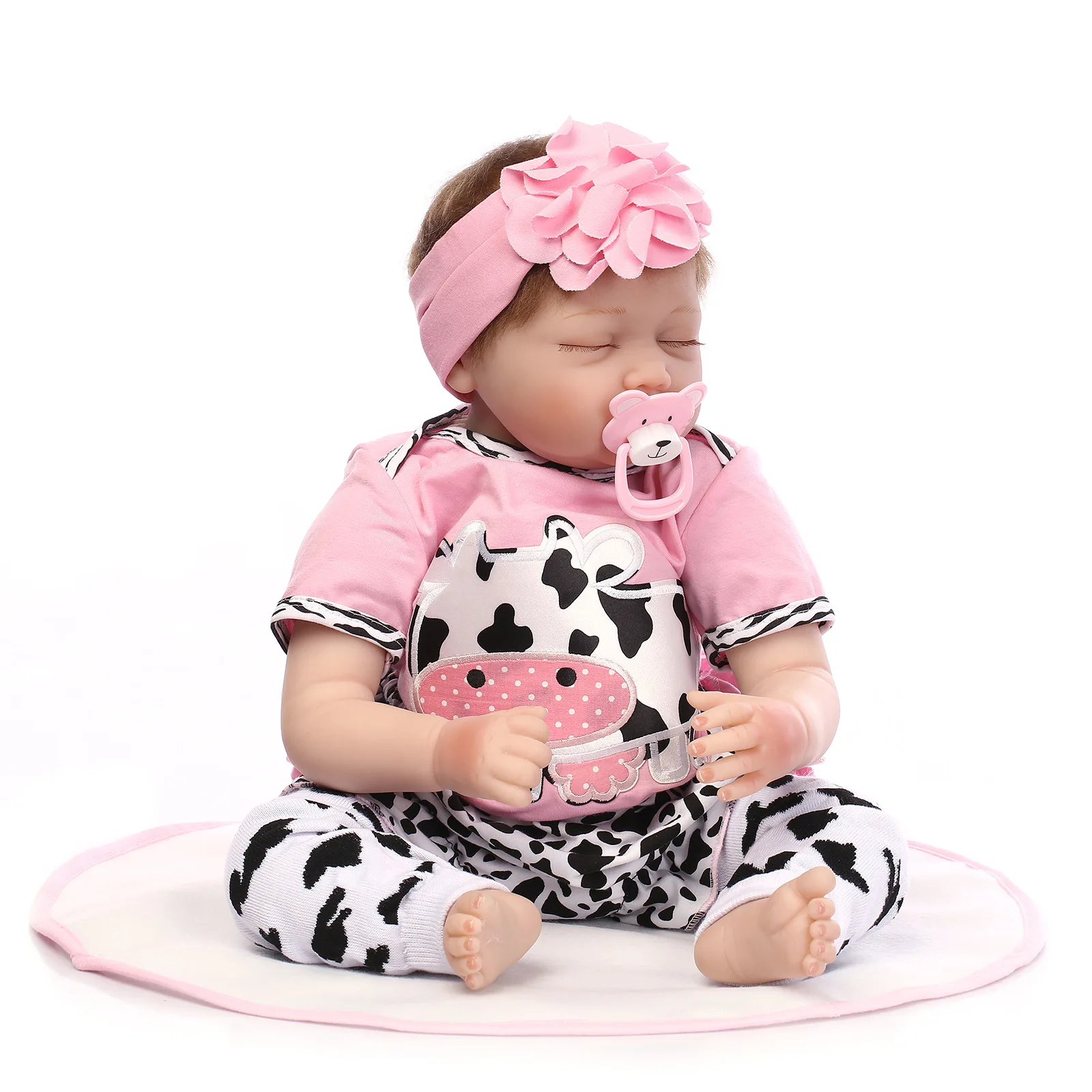 Фото Модель настоящая силиконовая кукла для новорожденных милая мягкая Спящая