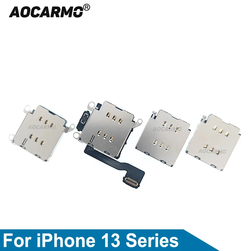 

Aocarmo For iPhone 13 13Pro Max 13 Mini SIM Card Reader Holder On Board Connector Flex Cable Repair Part